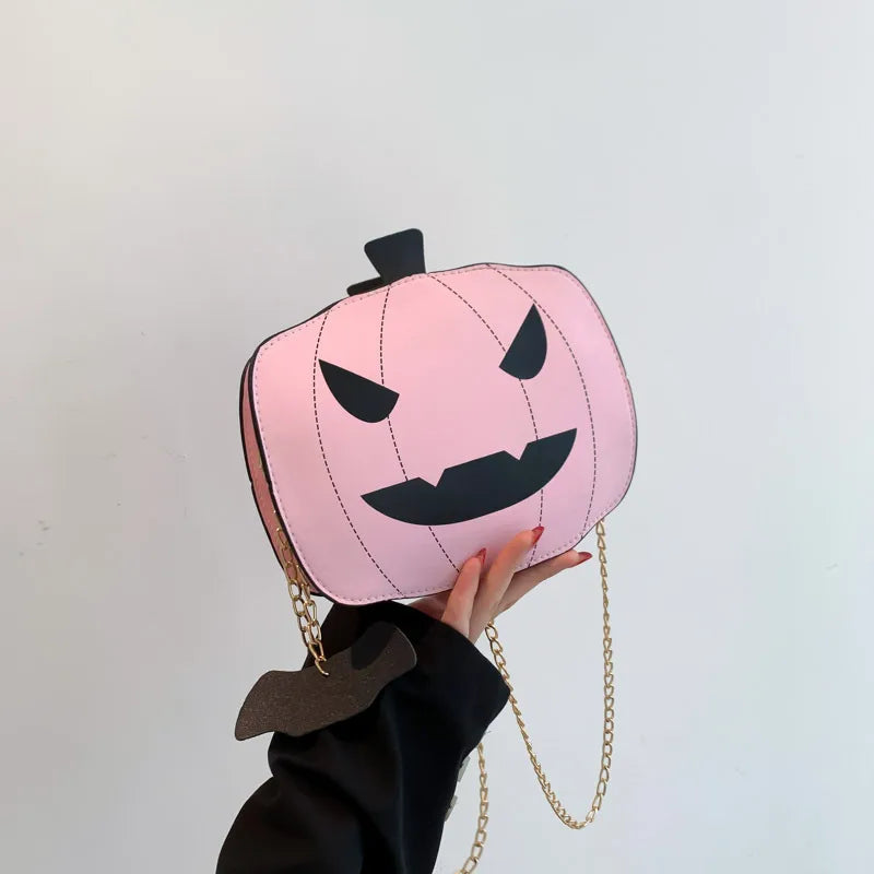 Halloween Funny Pumpkin Bag  New Fashion Color Contrast Personalized Creative Trendy One-Shoulder Women's Bag Cartoon Crossbody Bag