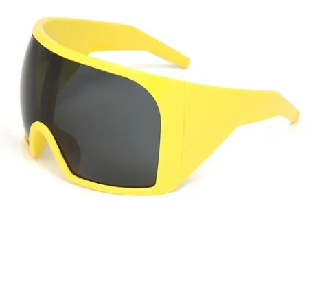 streetwear solid color pc special-shaped mirror full frame men's sunglasses