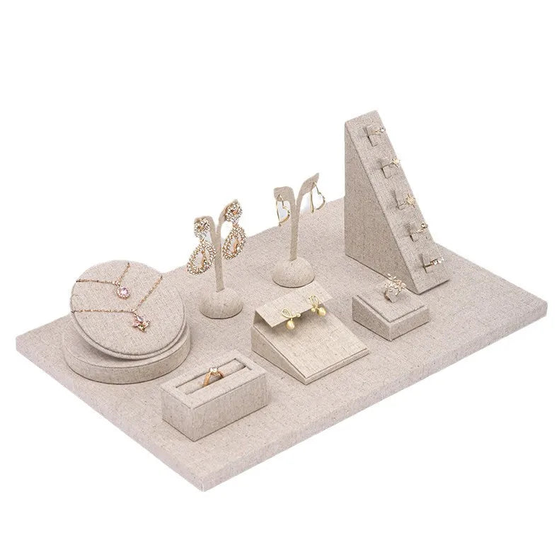 1 Piece linen Elegant Retro Geometric Solid Color Jewelry Display Jewelry Rack
