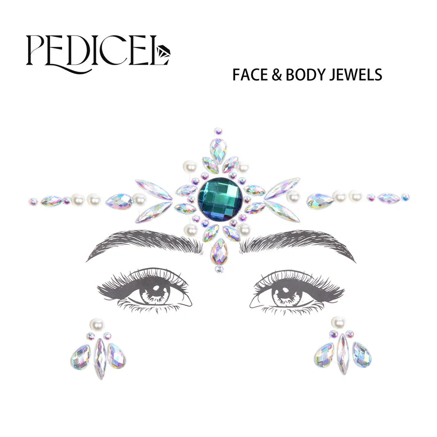 Multicolor Rhinestone Tattoos & Body Art 1 Piece