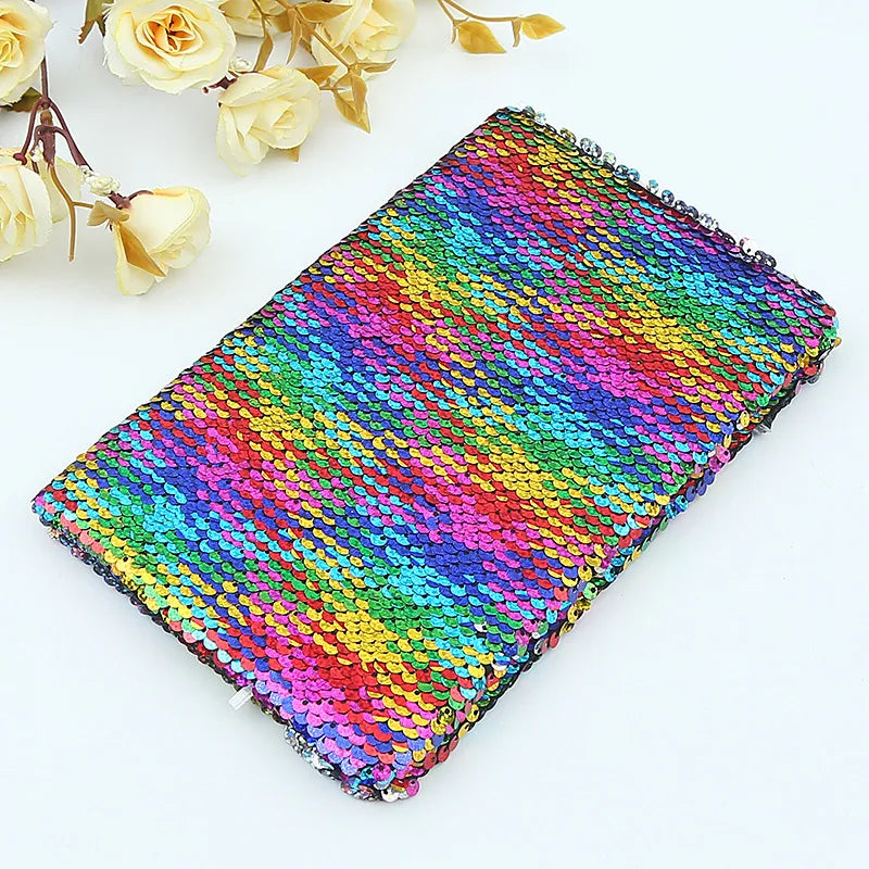 Color Changing Fish Scale Sequin Notebook Customizable Cover Pattern Creative Stationery Ideal For Anniversary And Award Ceremonies