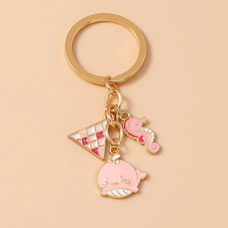 Cute Simple Style Commute Fish Bone Alloy Keychain