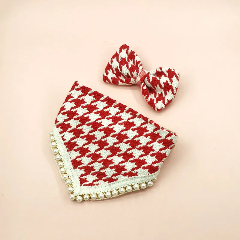 sweet polyester bow knot pet scarf