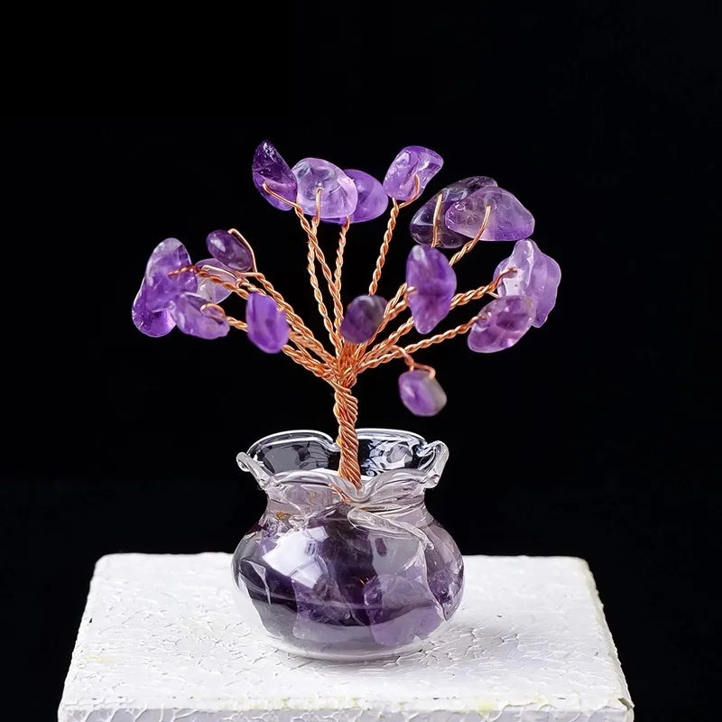 Elegant Tree Crystal Ornaments Artificial Decorations
