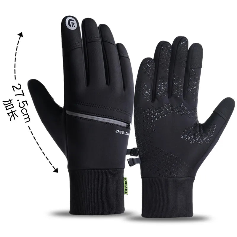 Cycling gloves winter Q9063 Waterproof warm velvet touch screen windproof motorcycle fitness outdoor sports gloves