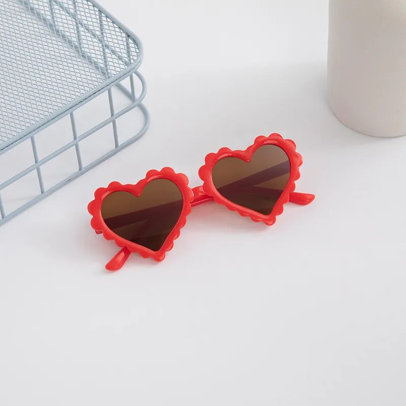 Elegant Simple Style IG Style Heart Shape Resin Special-Shaped Mirror Full Frame Kids Sunglasses