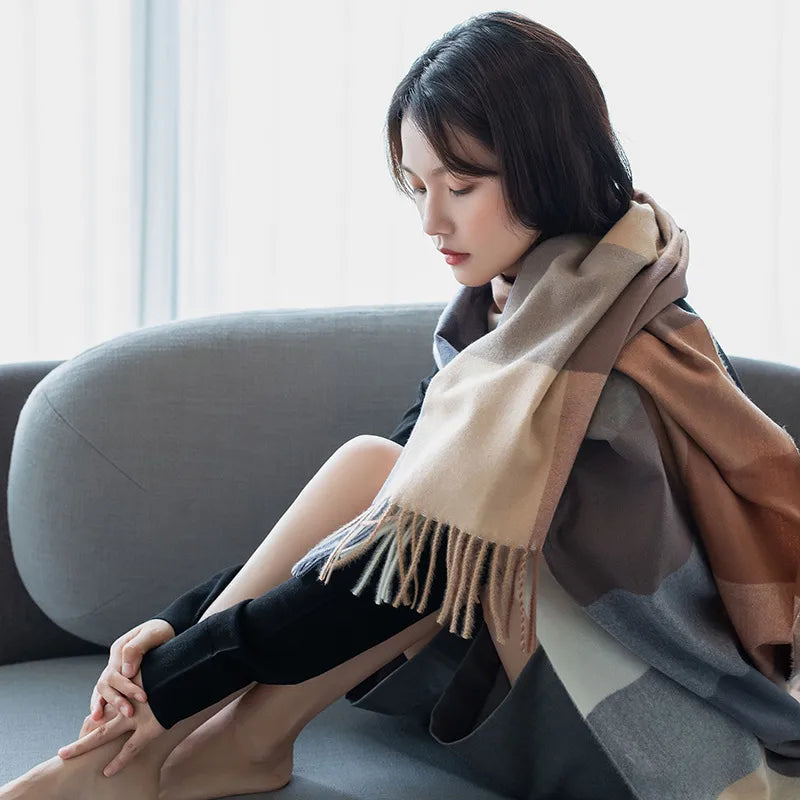 Women's Simple Style Commute Plaid Polyester Scarf