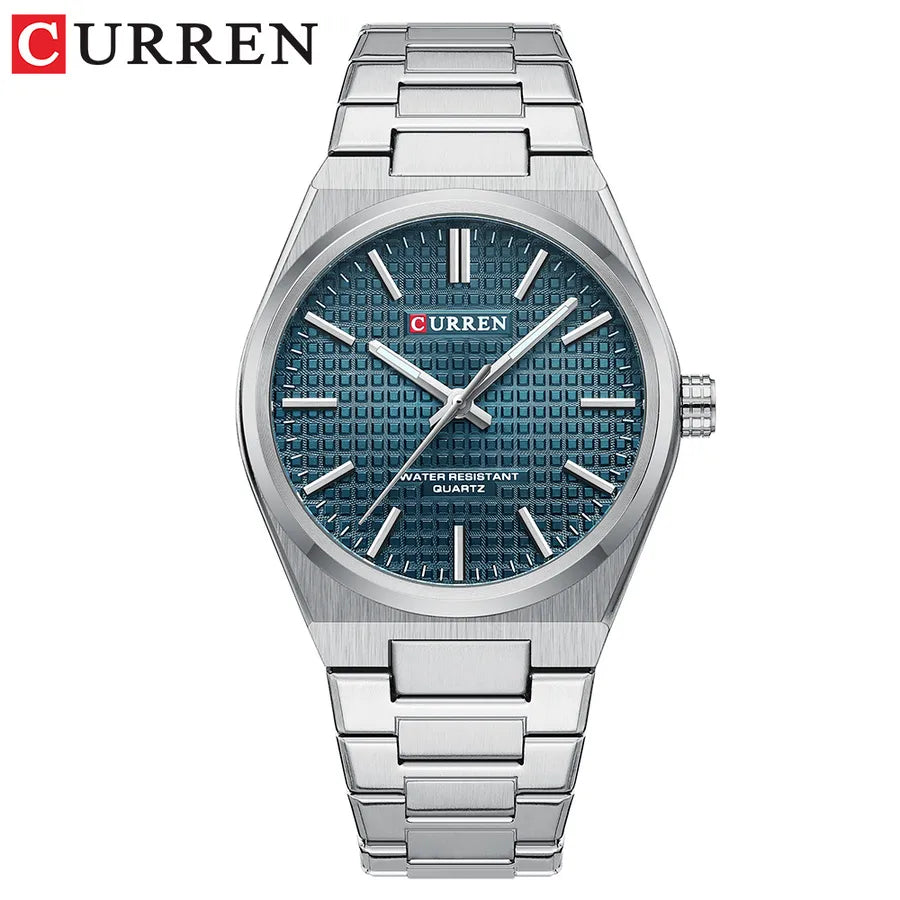 Business Color Block Single Folding Buckle Quartz Watch Men's Watches