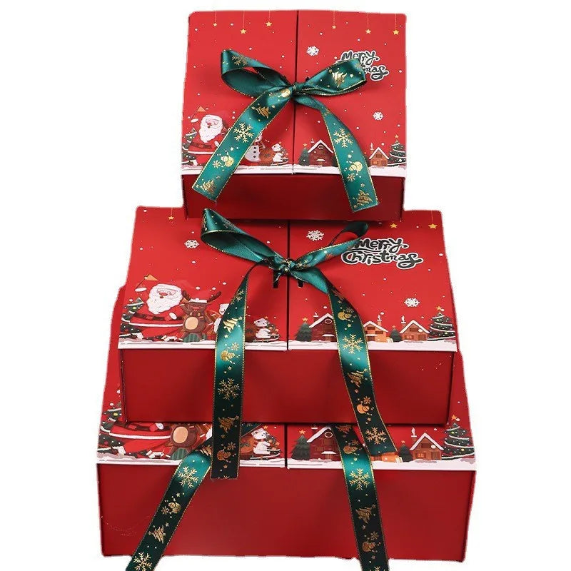 Large Size Christmas Gift Box With Thermal Cup Double Opening Design For Peaceful Night Candy Apple Packaging Scarf Included