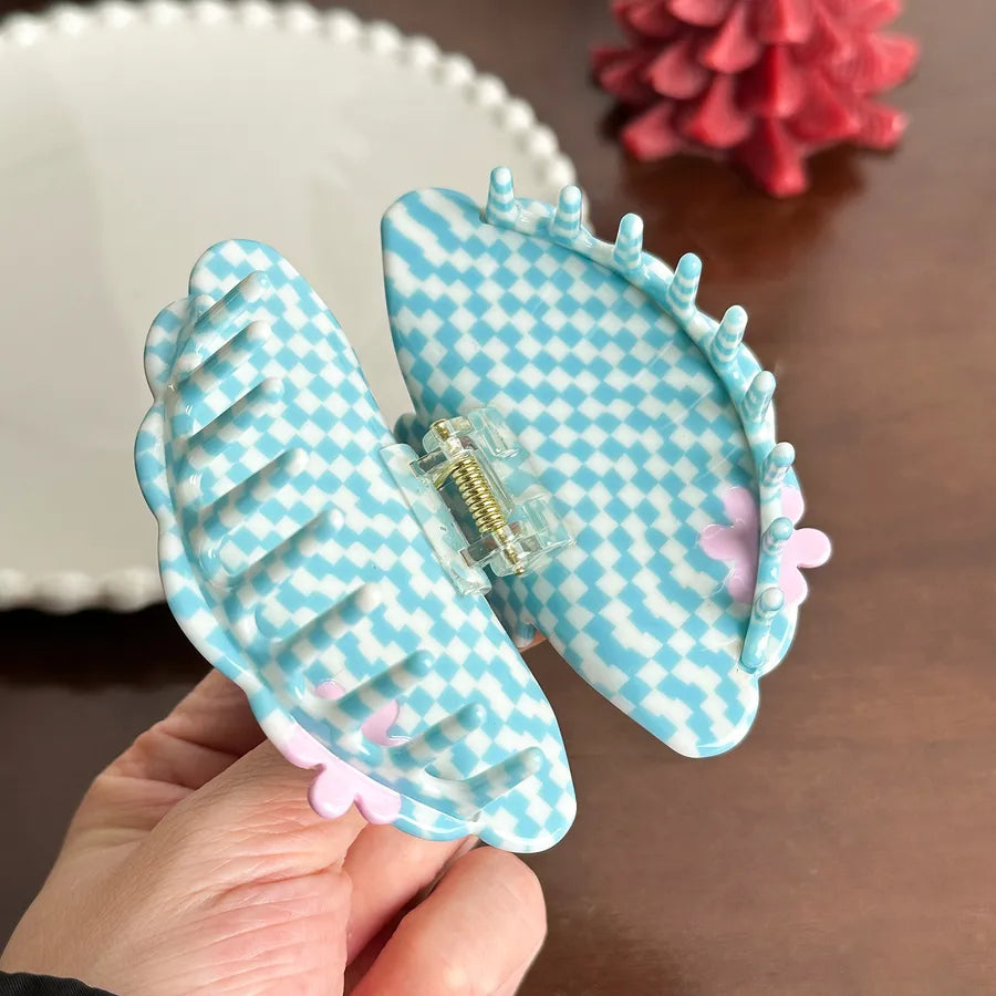 Vacation New Style Women's Scallop Leopard Acetic acid sheets Hair Claws