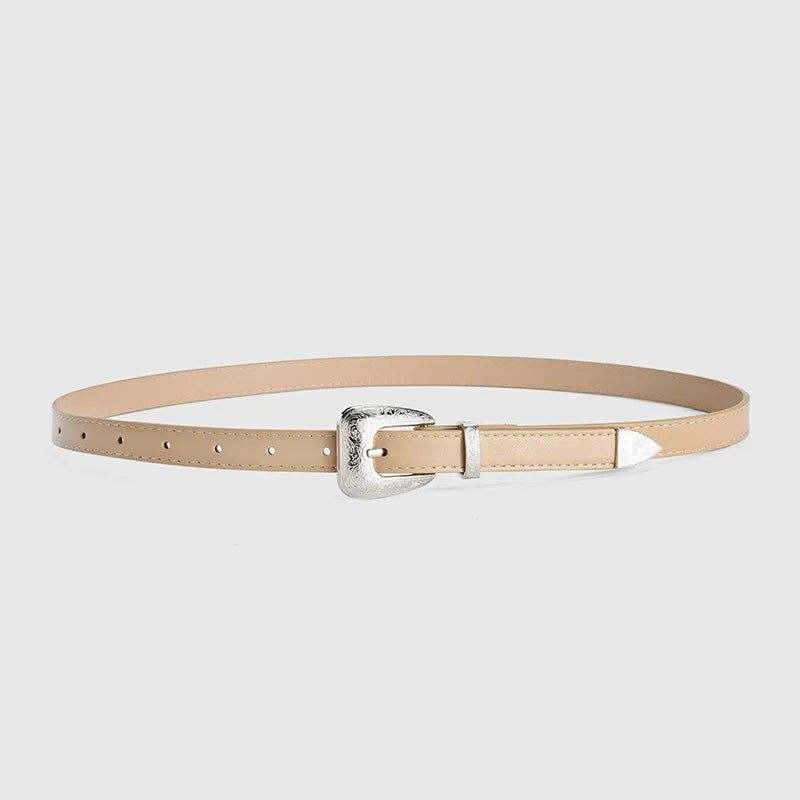 Basic Modern Style Solid Color Pu Leather Alloy Women's Leather Belts
