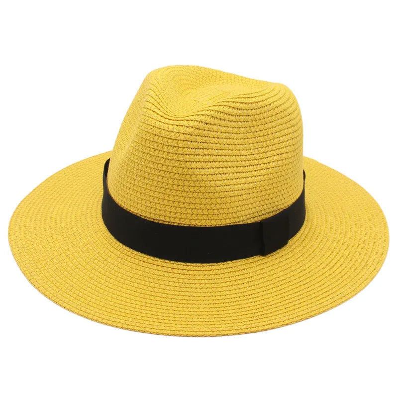 Unisex Vacation Classic Style Solid Color Big Eaves Straw Hat