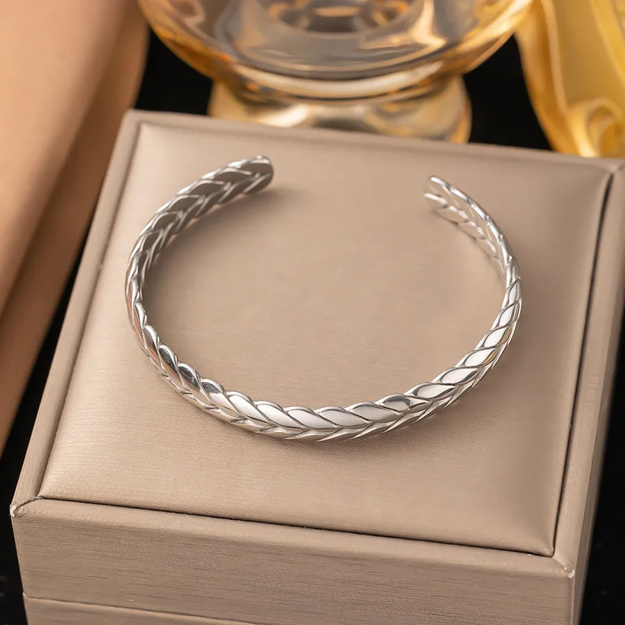 Elegant Simple Style Geometric 304 Stainless Steel Paperclip Chain cable chain Bracelets In Bulk