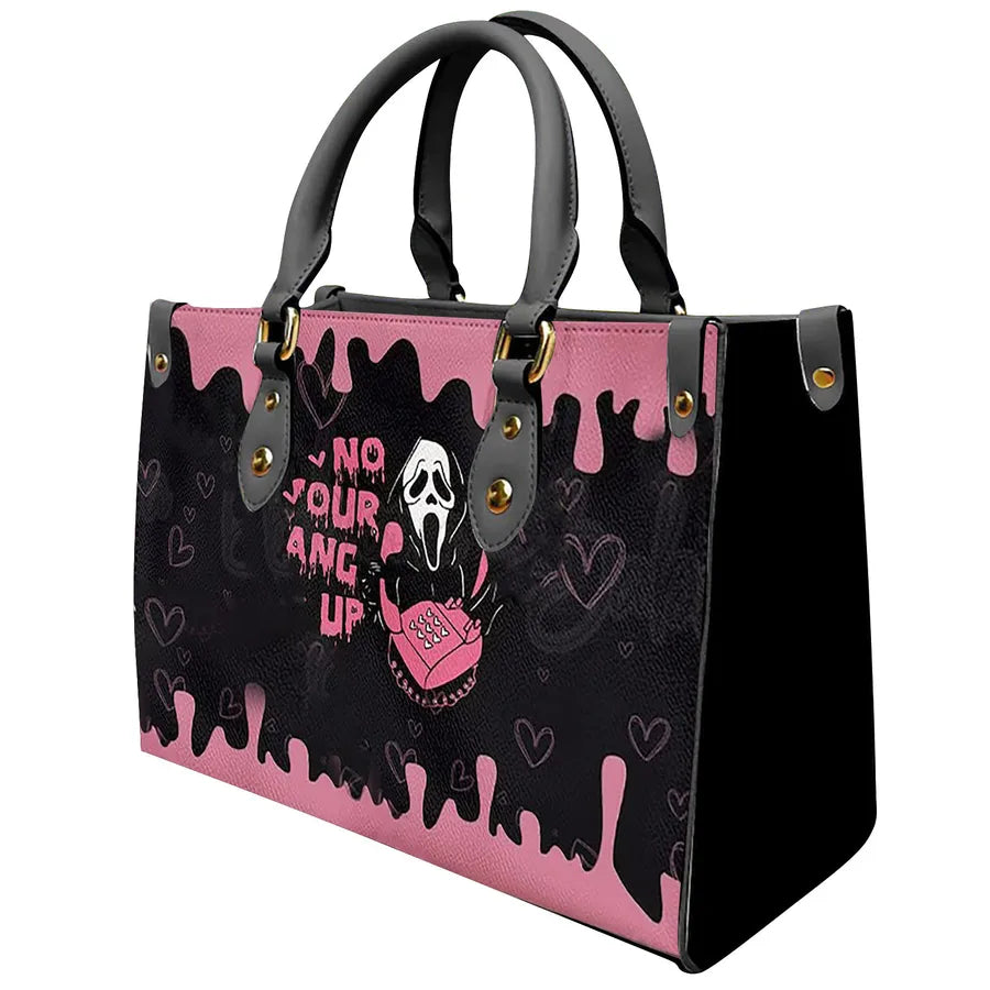 Halloween Women's Medium Pu Leather Letter Streetwear Square Hook Loop Tote Bag