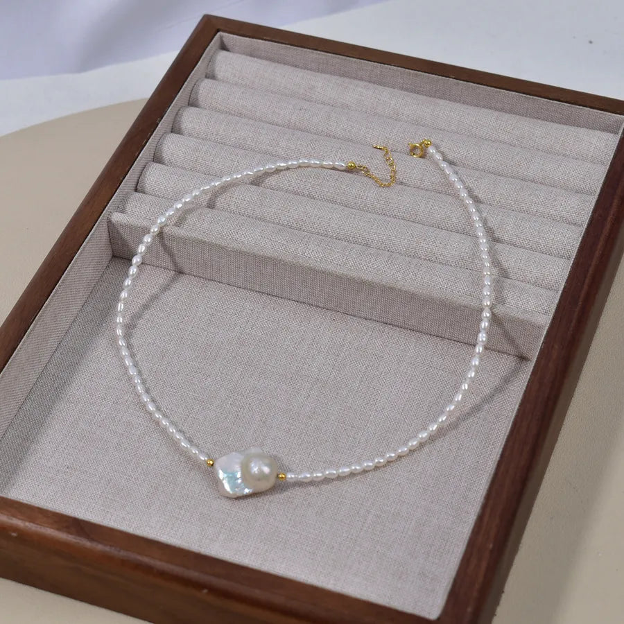 Original Design Natural Freshwater Mermaid Tail Pearl Necklace Women's Baroque Irregular Shape Bestselling Choker Necklace