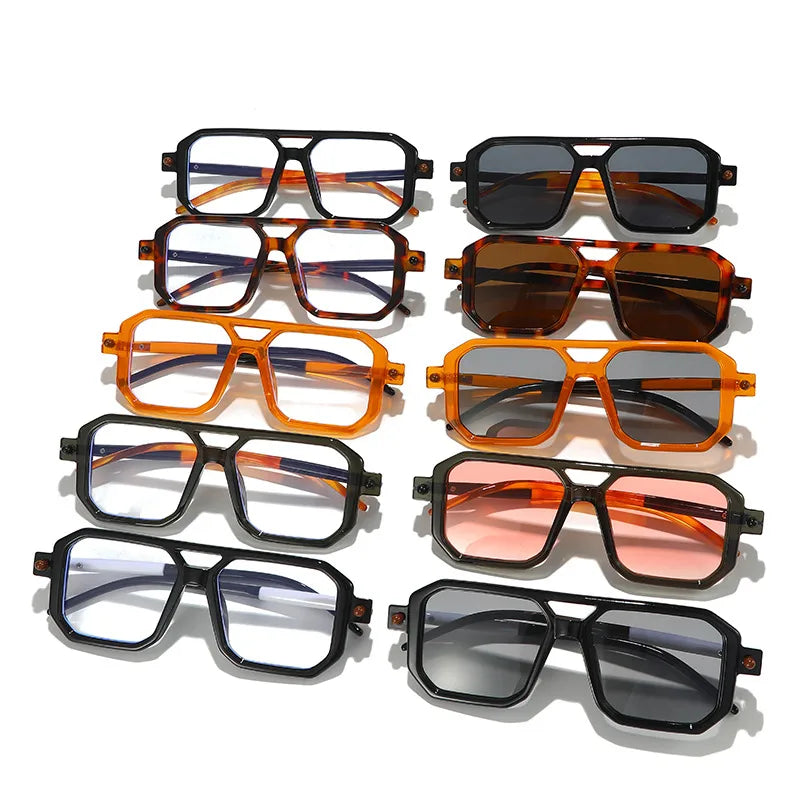 basic streetwear geometric ac square full frame men's sunglasses