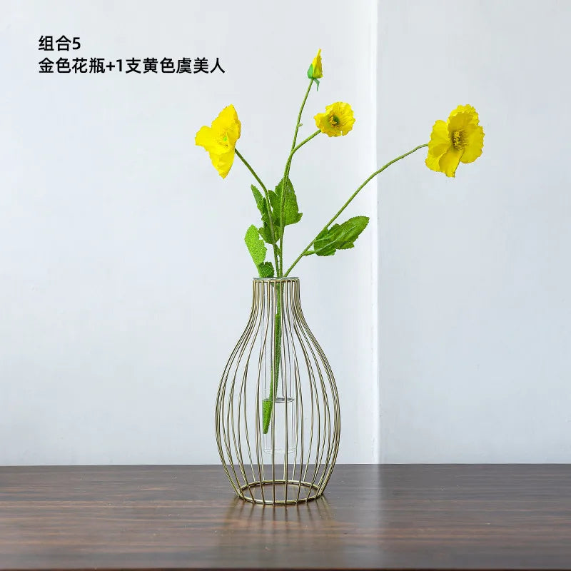 Simple Style Irregular Iron Vase Artificial Decorations