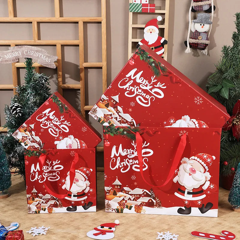 Original Christmas Gift Box 2025 New Design Snacks Peace Apple Hat Hand Set Naked Gift Box Festive Holiday Packaging