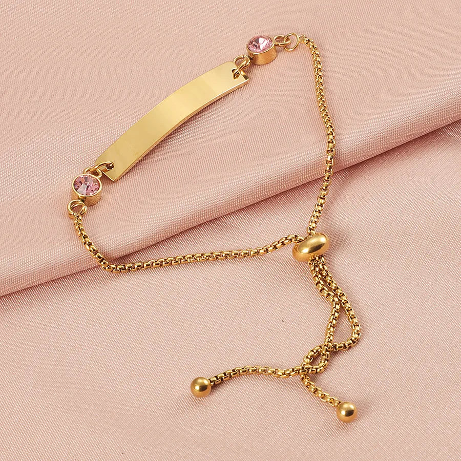 IG Style Simple Style Geometric 304 Stainless Steel Belcher Chain ID Bracelet In Bulk