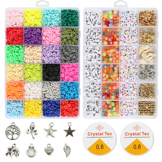 1 set simple style letter starfish shell alloy plastic soft clay jewelry accessories