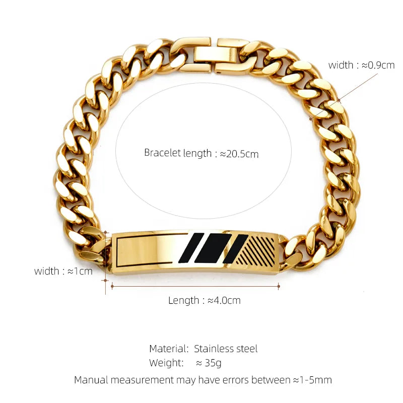 Casual Hip-Hop Punk Geometric 304 Stainless Steel 18K Gold Plated Unisex Bracelets