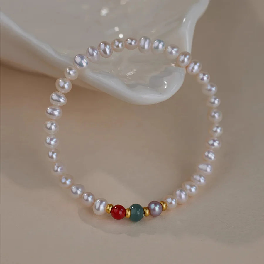 Alloy Freshwater Pearl Plating Bracelets