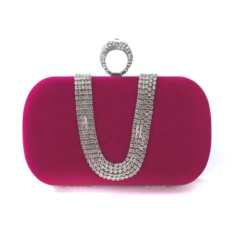 purple black bright red solid color square evening bags