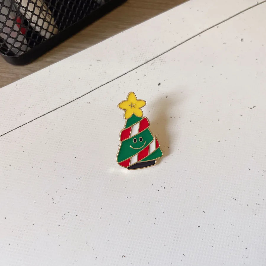 Cute Pin Santa Claus Snowman Elk Alloy Enamel Unisex Brooches