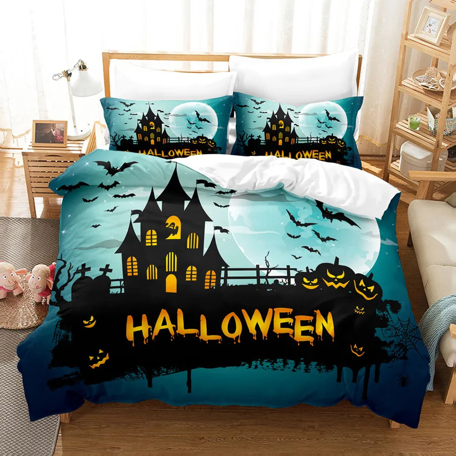 Halloween Casual Pumpkin Castle chemical fiber Beddings Bedding