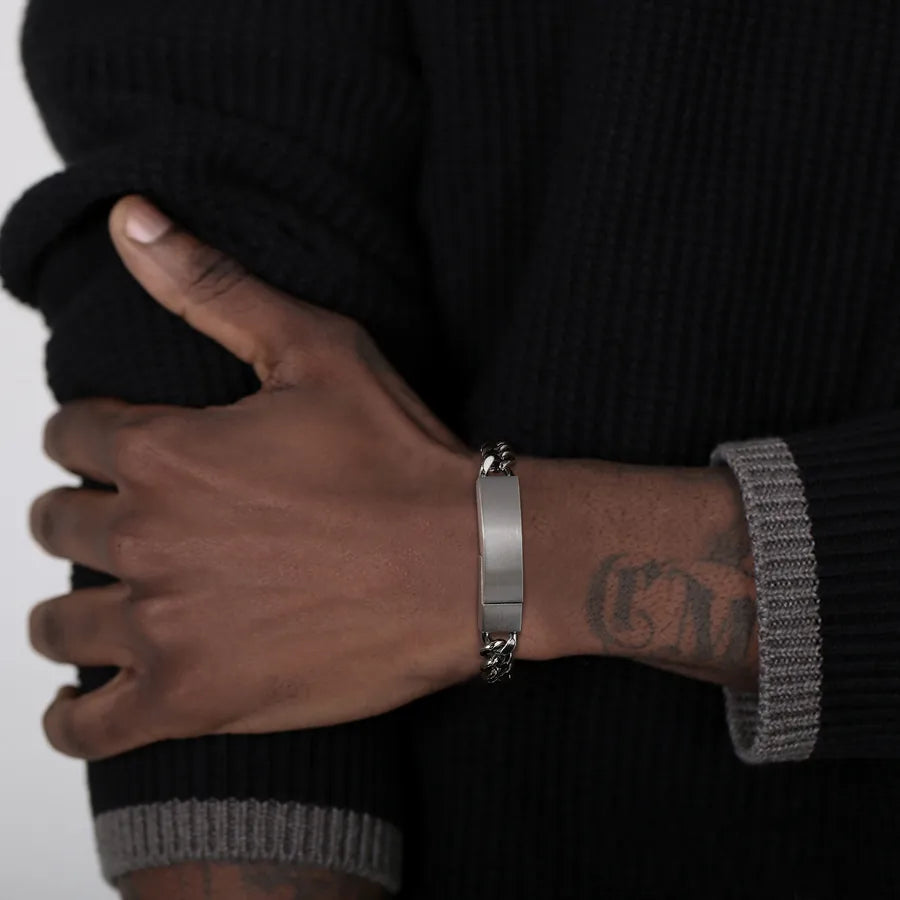 Punk Simple Style Solid Color 304 Stainless Steel Bracelets In Bulk