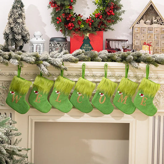 Christmas Nordic Style Cartoon Style Classic Style Christmas Hat Letter Nonwoven Polyester Party Festival Christmas socks Decorations Hanging Ornaments