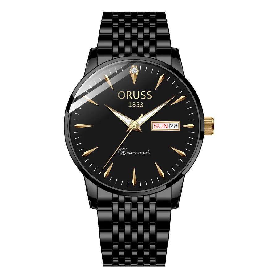 business geometric double side snaps quartz men's watches