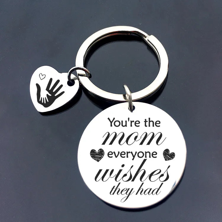 fashion mother's day stainless steel keychain