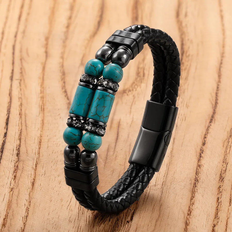 Vintage Style Classic Style Commute Geometric Leather rope Stone Metal Unisex Bracelets