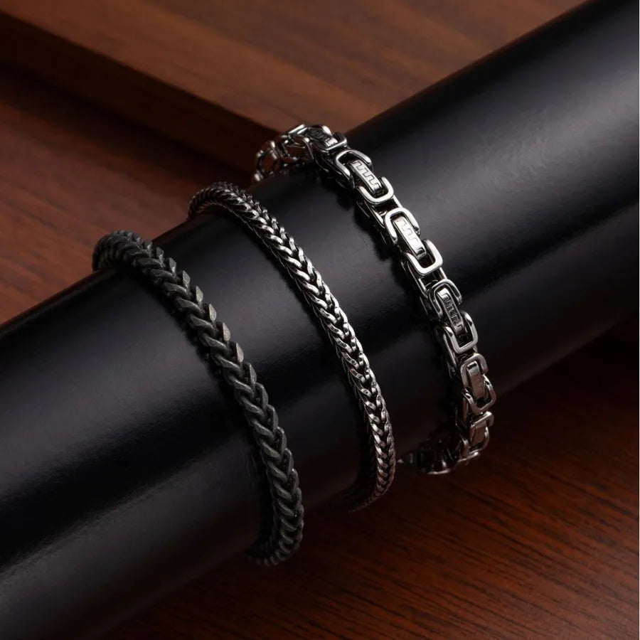 Hip-Hop Vintage Style Geometric Alloy Plating Men's Bracelets Men Chain Bracelets
