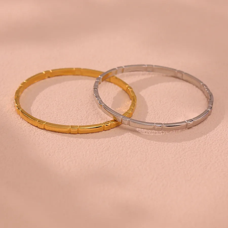 Casual Vacation Simple Style Geometric 304 Stainless Steel 18K Gold Plated Bangle In Bulk