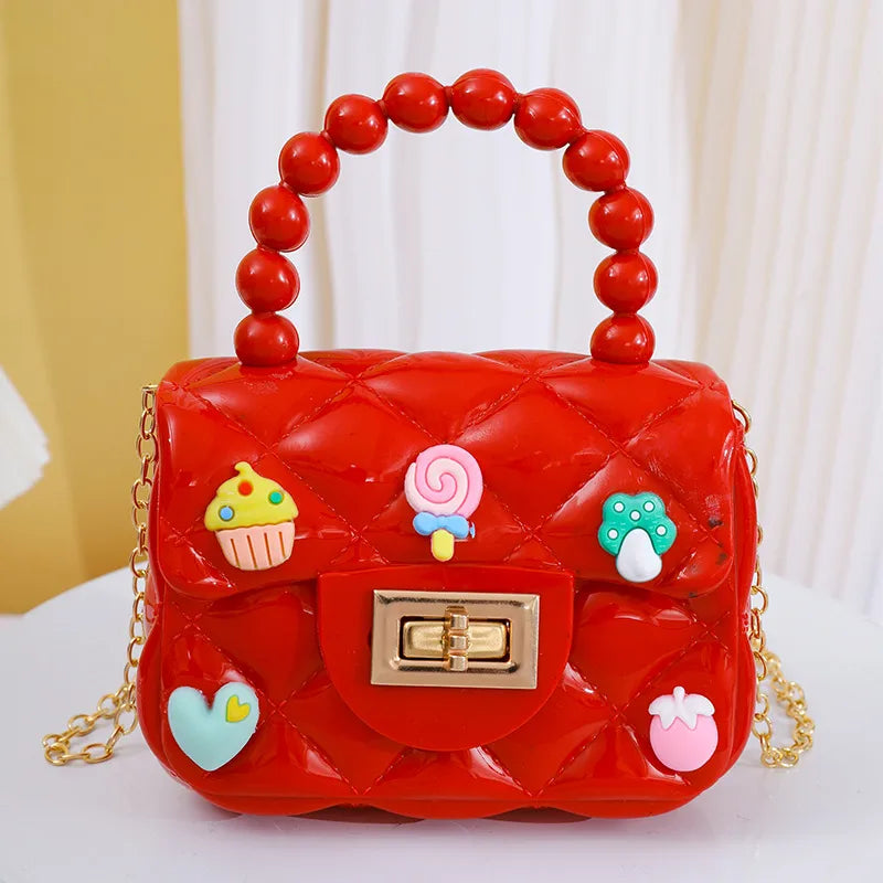 Women's Small PVC Color Block Streetwear Square Lock clasp Handbag