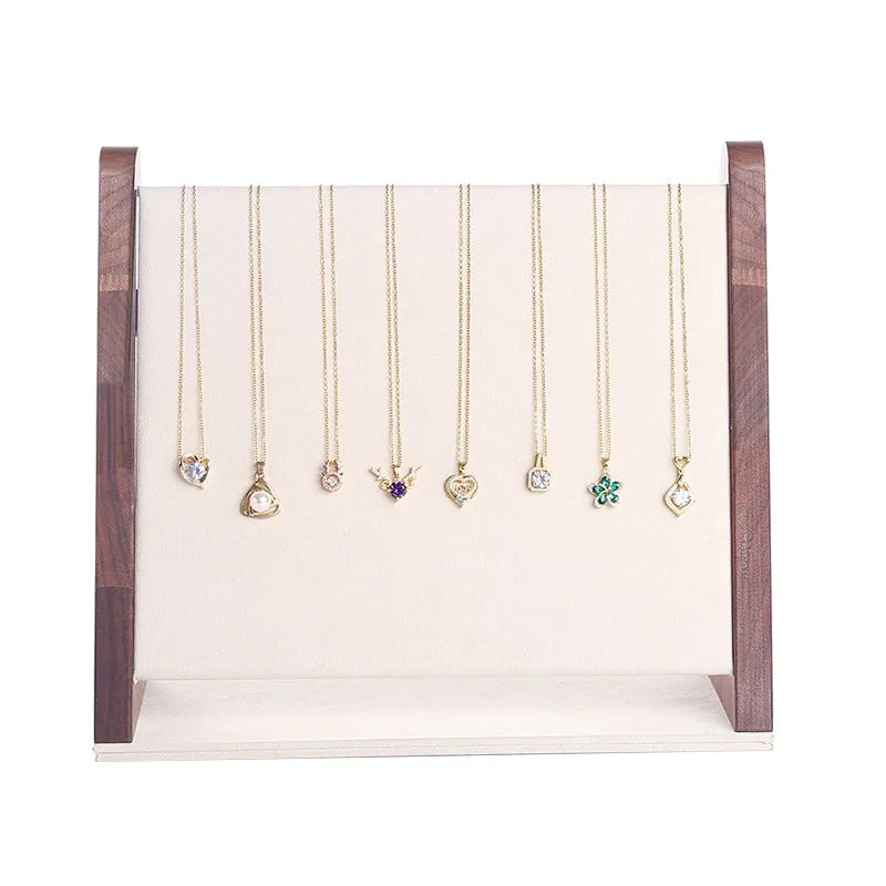 Modern Style Classic Style Triangle Bevel Flannel Walnut Patchwork Jewelry Display Jewelry Rack