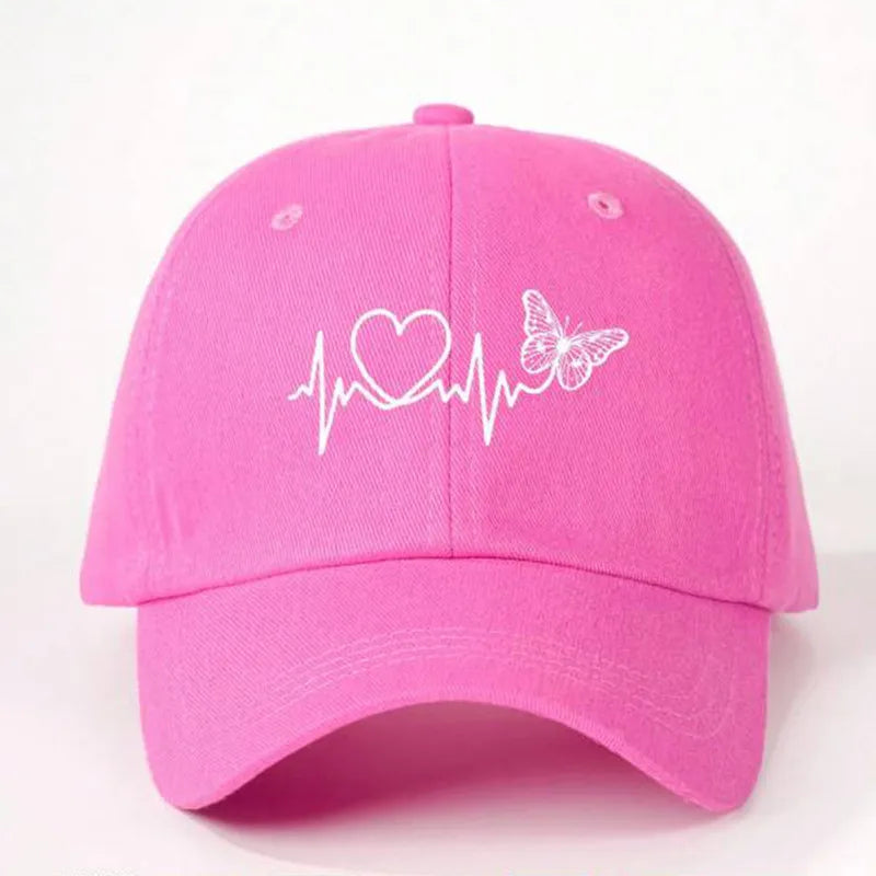 Women's Casual Elegant Heart Shape Curved Eaves Baseball Cap
