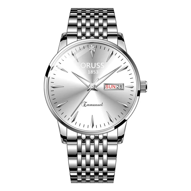 business geometric double side snaps quartz men's watches