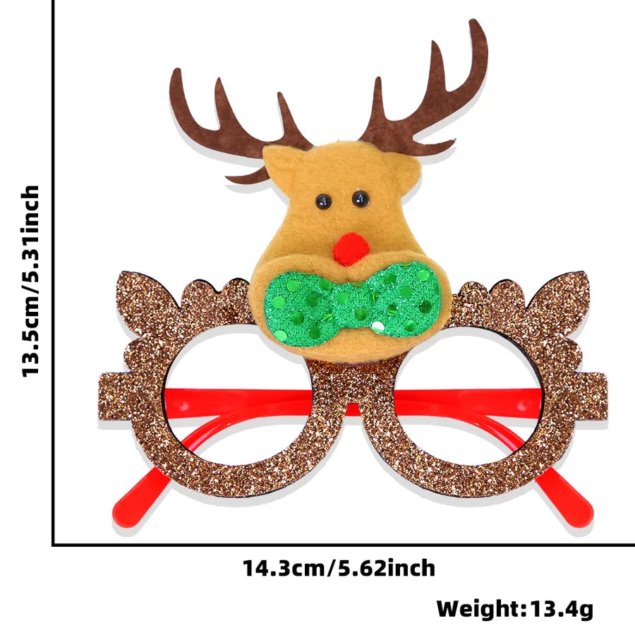 Christmas New Year Cartoon Style Santa Claus Letter Number Plastic Nonwoven Party Festival Glasses