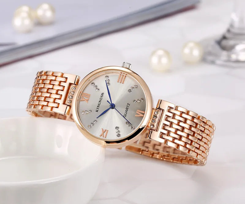 casual solid color jewelry buckle quartz women's watches