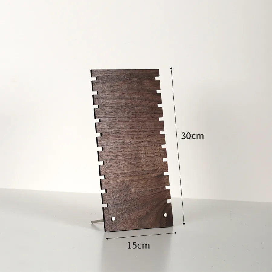 Large Capacity Jewelry Display Stand Walnut Color Earring Necklace Holder Stall Jewelry Showcase Elegant Cherry Wood Grain