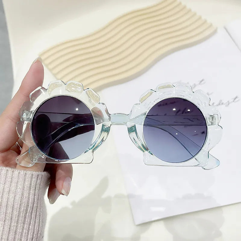 Cute Sweet Solid Color PC Special-Shaped Mirror Full Frame Kids Sunglasses