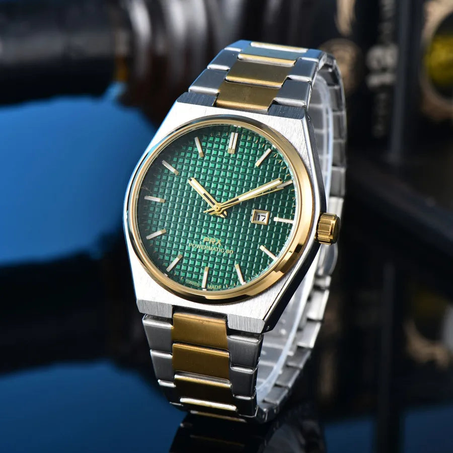 Business Classic Style Color Block Solid Color Horseshoe Buckle Quartz Men's Watches
