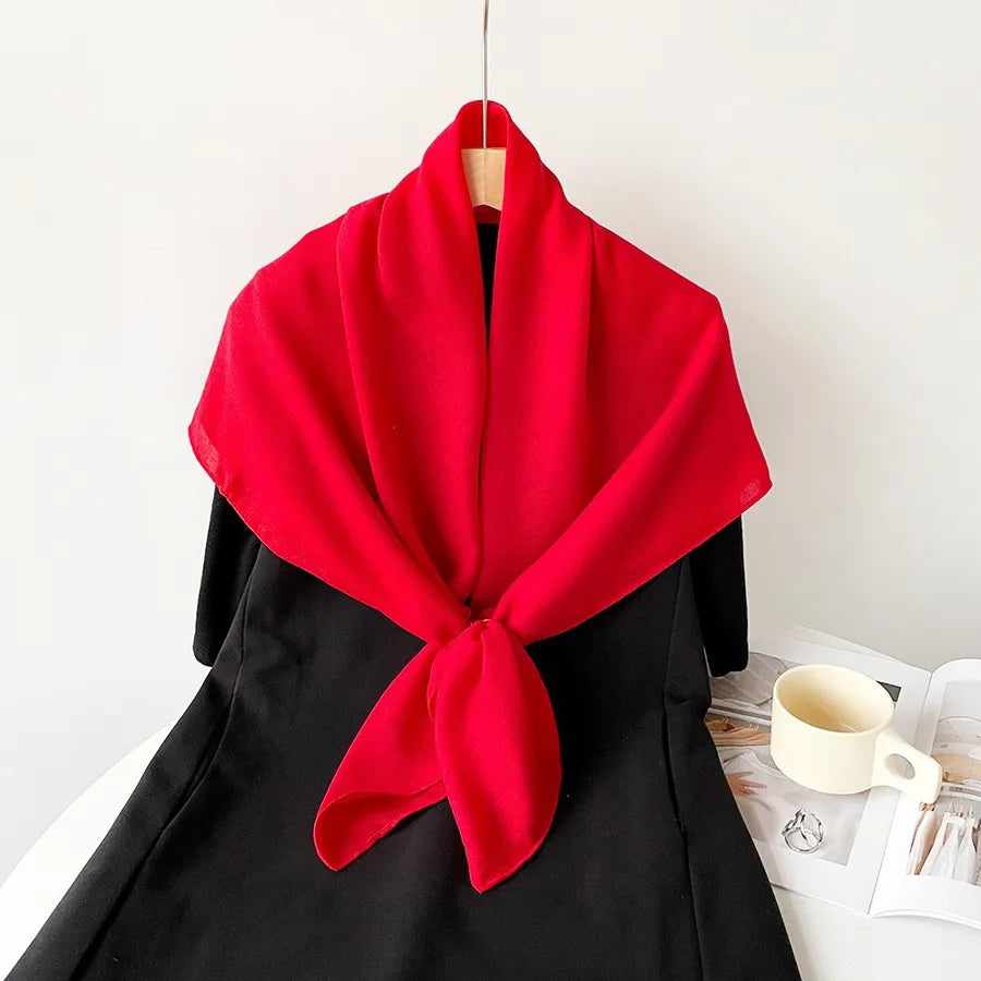 Women's Elegant Simple Style Solid Color Imitation cotton and linen Silk Scarf