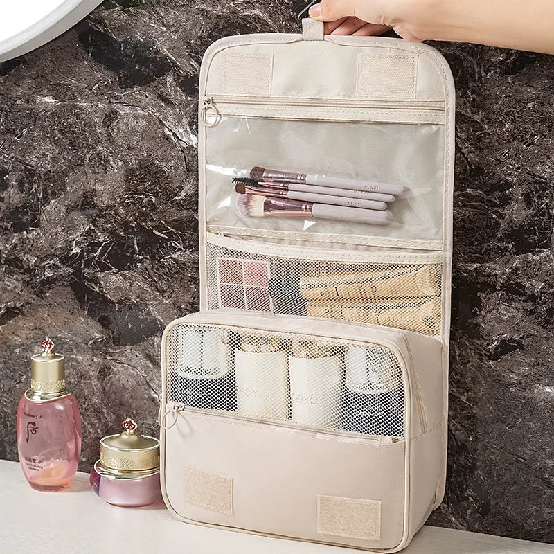 casual solid color oxford cloth toiletry bag
