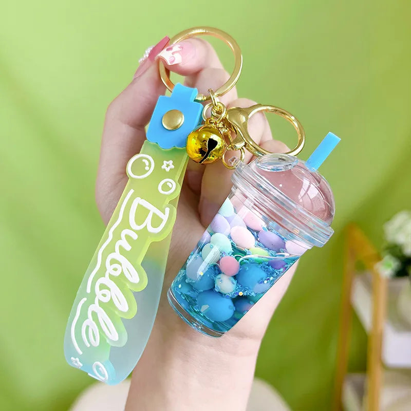 Acrylic Keychain Cute Sandflow Bottle Bag Pendant Toy Christmas Valentine Wedding Graduation Birthday Gift Keyring Decoration