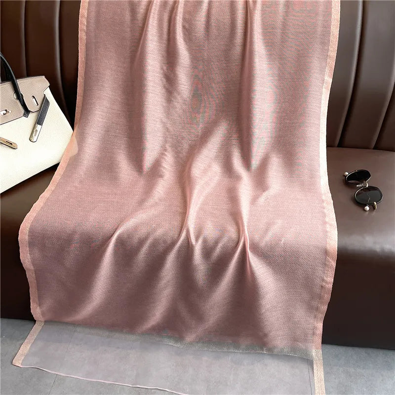 women's elegant solid color polyester scarf