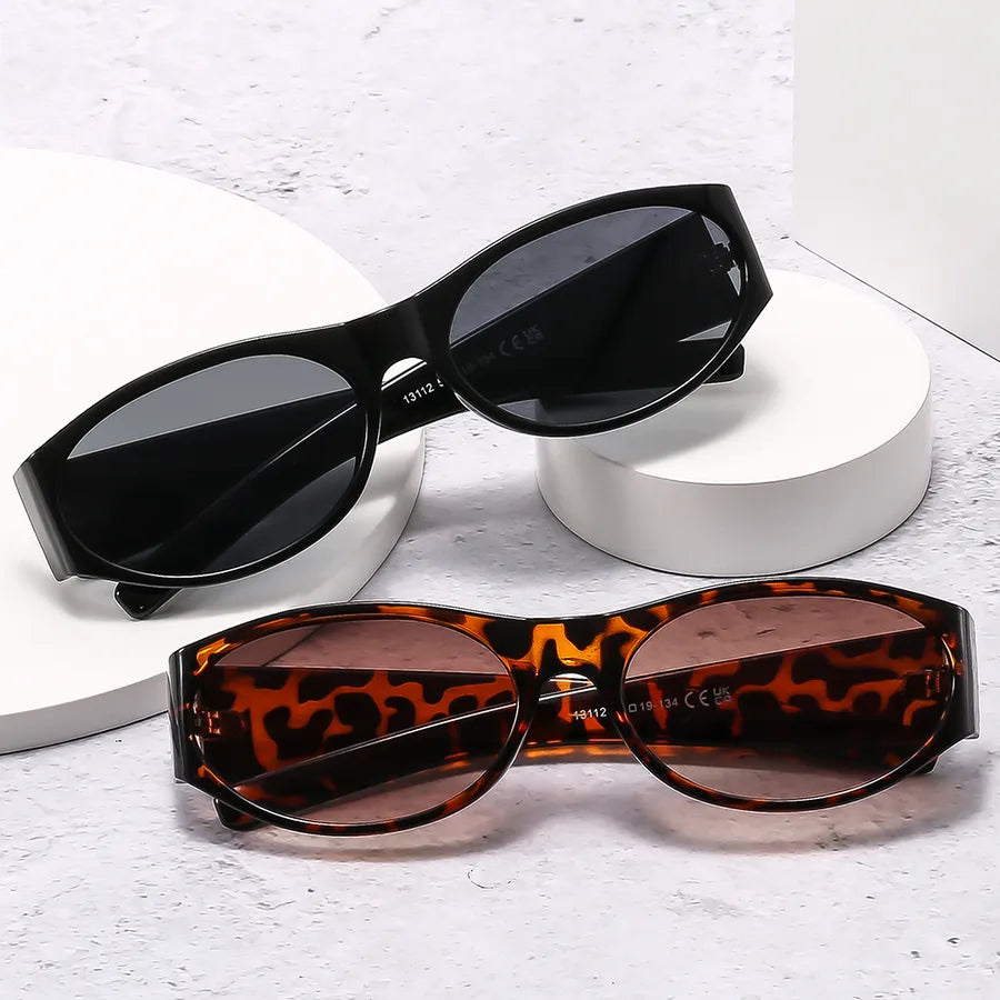 casual vacation geometric ac oval frame full frame men's sunglasses